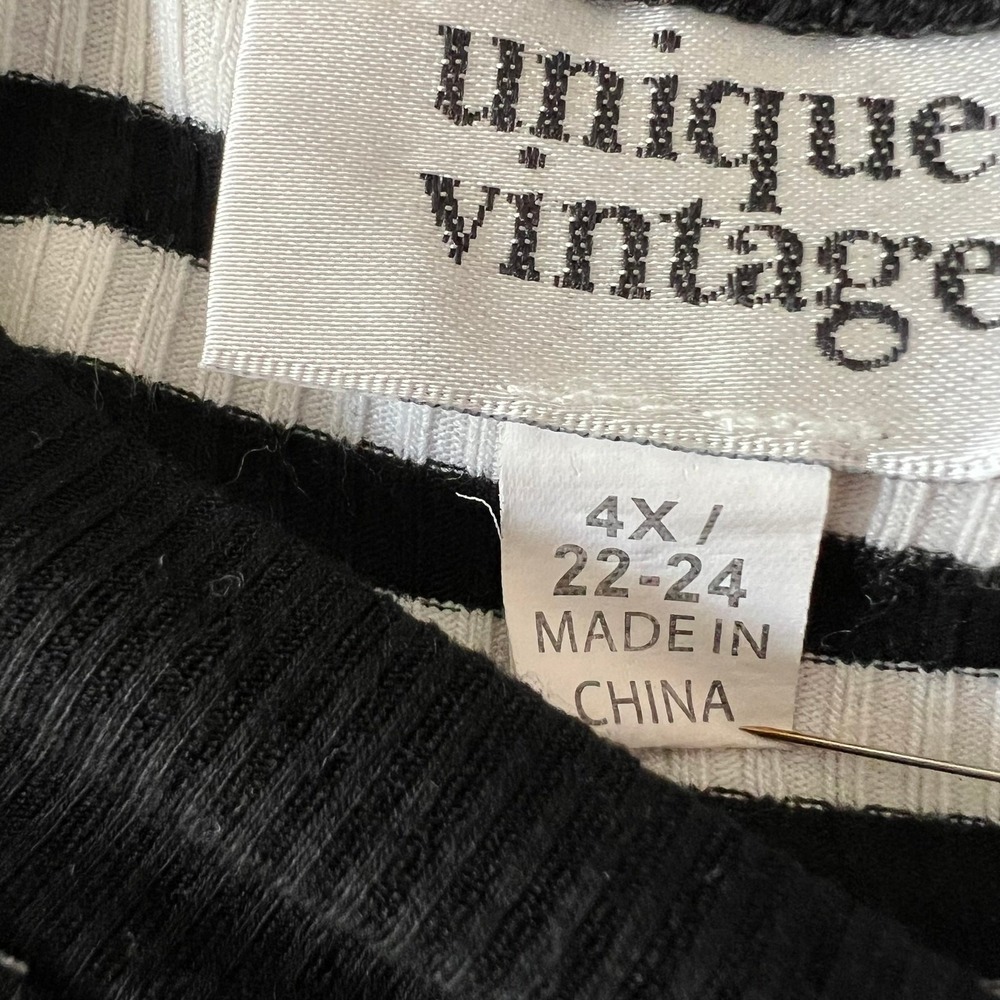 Unique‎ Vintage Womens French Breton Striped Side Neck Tie Top Sz 4X Soft Twee - Picture 6 of 7